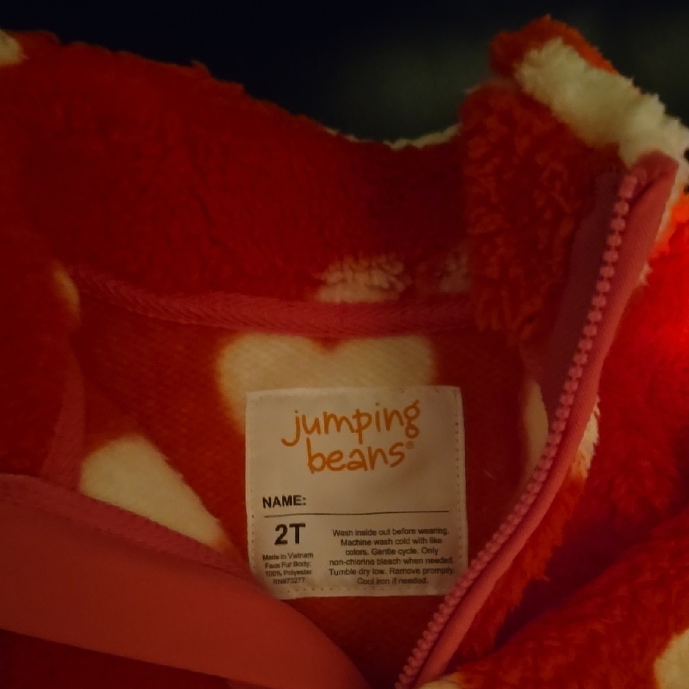 Red Heart Pattern Fleece Jacket - Picture 4 of 6